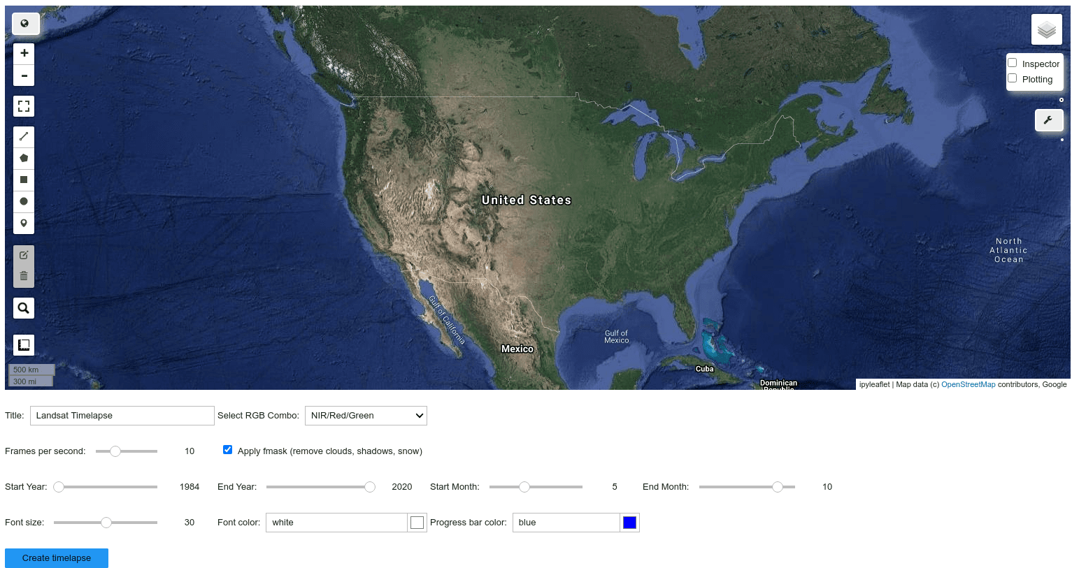 Creating Landsat timelapse animations using Earth Engine and geemap